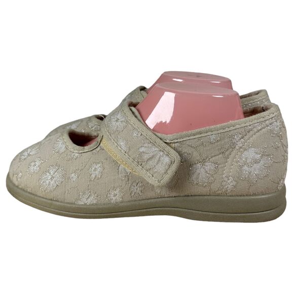 Cosyfeet Margaret Neutral Floral Mary Jane Shoes Size 9 Extra Wide 6E - Picture 5 of 9